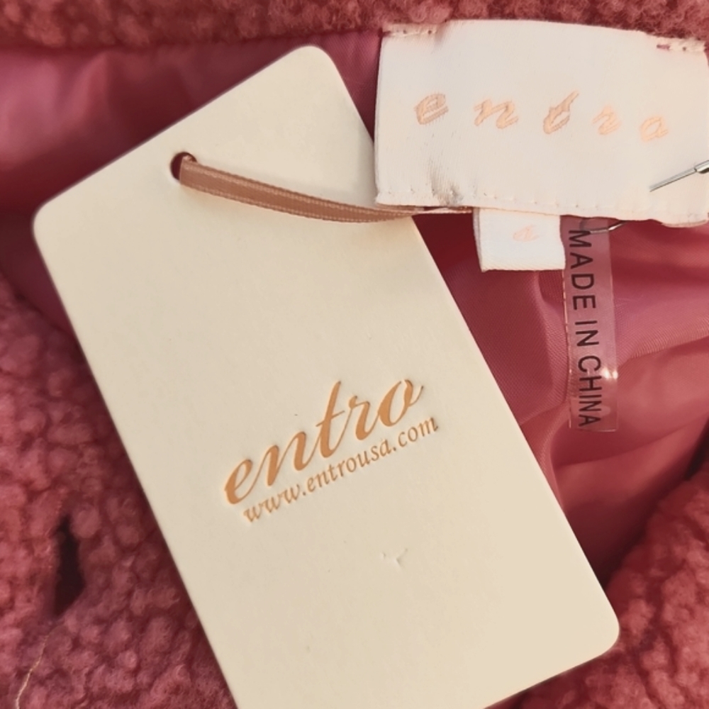 ENTRO Faux Sherpa Jacket Coat - Picture 9 of 15